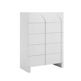 Darrahopens Furniture > Bedroom Dome White 5 Chest of Drawers