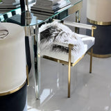 Darrahopens Furniture > Bedroom Interior Ave - Cuba Velvet Vanity Stool - White