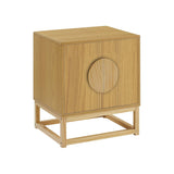 Darrahopens Furniture > Bedroom Sarantino Luca Bedside Table Split Door Night Stand - Natural