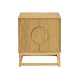 Darrahopens Furniture > Bedroom Sarantino Luca Bedside Table Split Door Night Stand - Natural