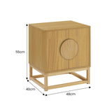 Darrahopens Furniture > Bedroom Sarantino Luca Bedside Table Split Door Night Stand - Natural