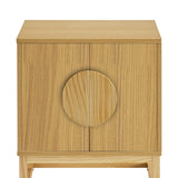 Darrahopens Furniture > Bedroom Sarantino Luca Bedside Table Split Door Night Stand - Natural