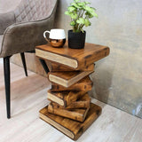 Darrahopens Furniture > Bedroom Side Table, corner Stool, Plant Stand Raintree Wood Natural Finish-Book