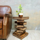 Darrahopens Furniture > Bedroom Side Table, corner Stool, Plant Stand Raintree Wood Natural Finish-Book