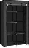 Darrahopens Furniture > Bedroom SONGMICS Portable Clothes Storage with 6 Shelves and 1 Clothes Hanging Rail Black