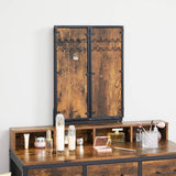 Darrahopens Furniture > Bedroom VASAGLE Dresser Table with Trifold Mirror Rustic Brown and Black RVT004B01V1