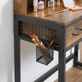 Darrahopens Furniture > Bedroom VASAGLE Dresser Table with Trifold Mirror Rustic Brown and Black RVT004B01V1