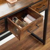 Darrahopens Furniture > Bedroom VASAGLE Dresser Table with Trifold Mirror Rustic Brown and Black RVT004B01V1