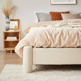 Darrahopens Furniture > Bedroom Zara Modern Boucle Fabric Bed Base - Queen