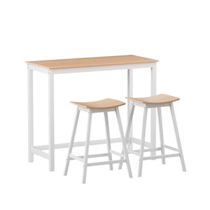 Darrahopens Furniture > Dining Artiss Bar Table and Stools Set Dining Desk Solid Wood Kitchen Chairs Cafe Pub
