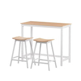 Darrahopens Furniture > Dining Artiss Bar Table and Stools Set Dining Desk Solid Wood Kitchen Chairs Cafe Pub