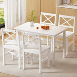 Darrahopens Furniture > Dining Artiss Dining Chairs and Table Dining Set 4 Cafe Chairs Set Of 5 4 Seater White