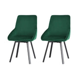 Darrahopens Furniture > Dining Artiss Dining Chairs Set Of 2 Velvet Upholstered Green Cafe Kirtchen Chairs