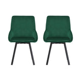 Darrahopens Furniture > Dining Artiss Dining Chairs Set Of 2 Velvet Upholstered Green Cafe Kirtchen Chairs