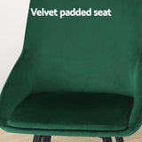 Darrahopens Furniture > Dining Artiss Dining Chairs Set Of 2 Velvet Upholstered Green Cafe Kirtchen Chairs