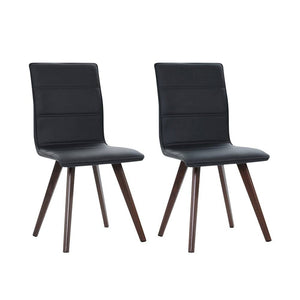 darrahopens Furniture > Dining Artiss Set of 2 Dining Chairs Retro Chair New metal Legs High Back PU Leather Black