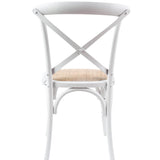 Darrahopens Furniture > Dining Aster Crossback Dining Chair Set of 2 Solid Birch Timber Wood Ratan Seat - White