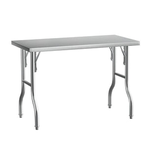 Darrahopens Furniture > Dining Cefito Stainless Steel Kitchen Benches Work Bench Food Foldable 430
