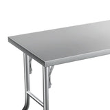 Darrahopens Furniture > Dining Cefito Stainless Steel Kitchen Benches Work Bench Food Foldable 430