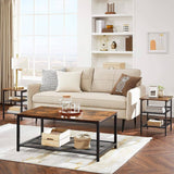 Darrahopens Furniture > Dining End Table Industrial Side Table Mesh Shelves