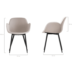 darrahopens Furniture > Dining Loney Light Grey Upholstered PU Fabric Dining Chair Set of 2