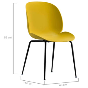 darrahopens Furniture > Dining Meryll Yellow Curvy Beetle Dining Chair Set of 2