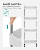 Darrahopens Furniture > Dining SONGMICS 4-Tier Slide Out Slim Narrow Space Organizer Rolling Storage Cart White