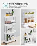 Darrahopens Furniture > Dining SONGMICS 4-Tier Slide Out Slim Narrow Space Organizer Rolling Storage Cart White