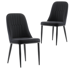 darrahopens Furniture > Dining Stan Black Elegant Classic Design Dining Chair Set of 2