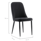 darrahopens Furniture > Dining Stan Black Elegant Classic Design Dining Chair Set of 2