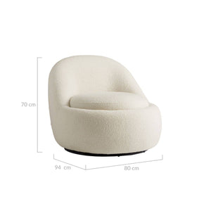 Darrahopens Furniture > Living Room Anda Modern Boucle Fabric Swivel Chair