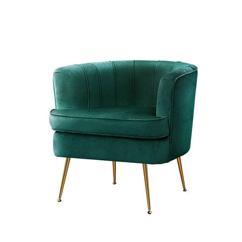 darrahopens Furniture > Living Room Artiss Armchair Lounge Accent Chair Armchairs Sofa Chairs Velvet Green Couch