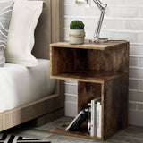 Darrahopens Furniture > Living Room Artiss Bedside Table 2 Shelves Nightstand Side End Lamp Table Bedroom Rust Oak