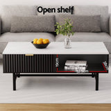 Darrahopens Furniture > Living Room Artiss Coffee Table Drawer Storage Shelf Black