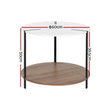 Darrahopens Furniture > Living Room Artiss Coffee Table Side Table Round White Cedric