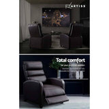 darrahopens Furniture > Living Room Artiss Luxury Recliner Chair Chairs Lounge Armchair Sofa Leather Cover Brown