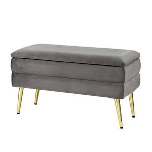 Darrahopens Furniture > Living Room Artiss Ottoman Storage Foot Stool Velvet Grey