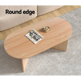 Darrahopens Furniture > Living Room Artiss Oval Coffee Table Particle Board Wooden Living Room Table 110CM