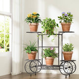 Darrahopens Furniture > Living Room Artiss Plant Stand 6 Tier Iron 4 Wheeler