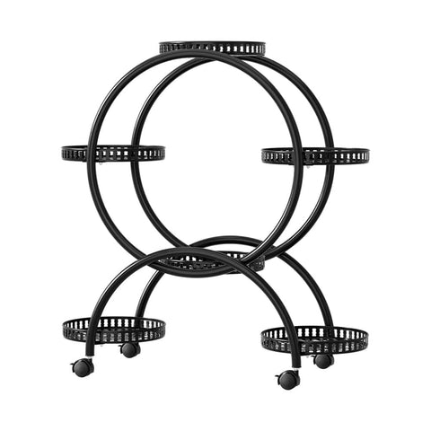 Darrahopens Furniture > Living Room Artiss Plant Stand 6 Tier Metal Flower Pot Rack Wheels