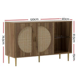 Darrahopens Furniture > Living Room Artiss Rattan Buffet Sideboard Storage Display Shelves Cupboard Cabinet Kitchen