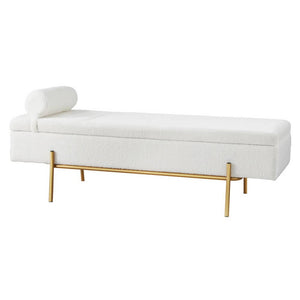 Darrahopens Furniture > Living Room Artiss Storage Ottoman Bed 140cm Pillow Boucle Fabric