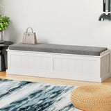 Darrahopens Furniture > Living Room Artiss Storage Ottoman Blanket Box 140cm Fluted Grey