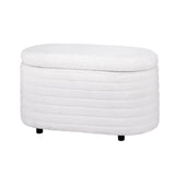 Darrahopens Furniture > Living Room Artiss Storage Ottoman Blanket Box 87cm Boucle Fabric Oval