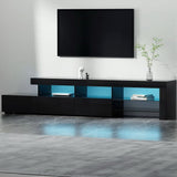 Darrahopens Furniture > Living Room Artiss TV Cabinet Entertainment Unit Stand RGB LED Gloss Furniture 215cm Black