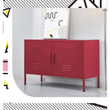 Darrahopens Furniture > Living Room ArtissIn Buffet Sideboard Locker Metal Storage Cabinet - BASE Pink