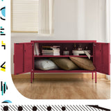 Darrahopens Furniture > Living Room ArtissIn Buffet Sideboard Locker Metal Storage Cabinet - BASE Pink