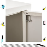 Darrahopens Furniture > Living Room ArtissIn Buffet Sideboard Locker Metal Storage Cabinet - BASE White