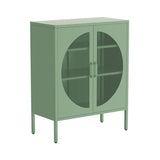 Darrahopens Furniture > Living Room ArtissIn Buffet Sideboard Metal Locker Display Cabinet Storage Shelves Green