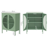 Darrahopens Furniture > Living Room ArtissIn Buffet Sideboard Metal Locker Display Cabinet Storage Shelves Green